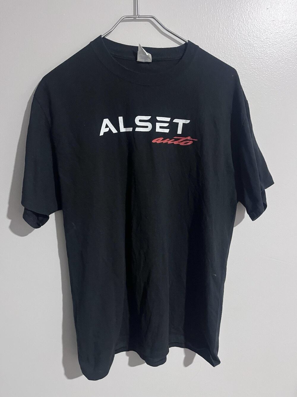 Alset Tesla Black Shirt Mens Large White Logo Graphic We Speak Tesla